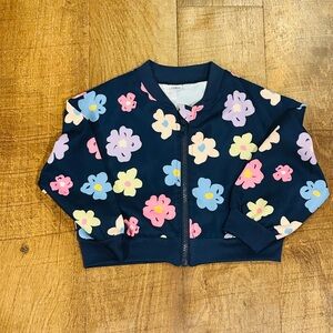 SHEIN Navy Kids Jacket with Floral Accents